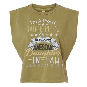 Proud Father In Law Of A Awesome Daughter-In-Law Garment-Dyed Women's Muscle Tee