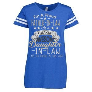 Proud Father In Law Of A Awesome Daughter-In-Law Enza Ladies Jersey Football T-Shirt