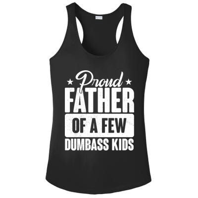Proud Father Of Dumbass Kids Funny Dad Ladies PosiCharge Competitor Racerback Tank