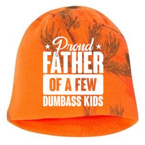 Proud Father Of Dumbass Kids Funny Dad Kati - Camo Knit Beanie