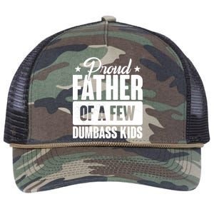 Proud Father Of Dumbass Kids Funny Dad Retro Rope Trucker Hat Cap