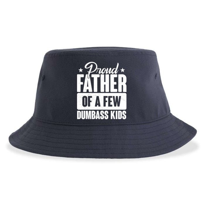 Proud Father Of Dumbass Kids Funny Dad Sustainable Bucket Hat