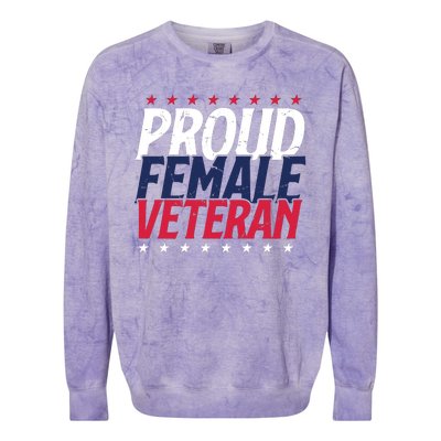 Proud Female Veteran Colorblast Crewneck Sweatshirt