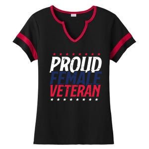 Proud Female Veteran Ladies Halftime Notch Neck Tee