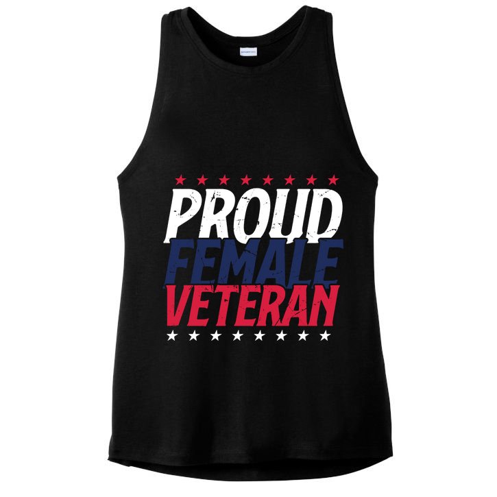 Proud Female Veteran Ladies PosiCharge Tri-Blend Wicking Tank