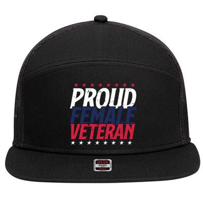 Proud Female Veteran 7 Panel Mesh Trucker Snapback Hat