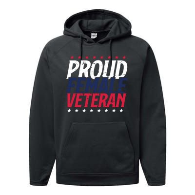 Proud Female Veteran Performance Fleece Hoodie