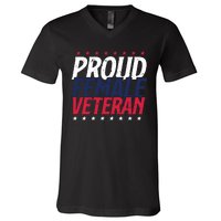 Proud Female Veteran V-Neck T-Shirt