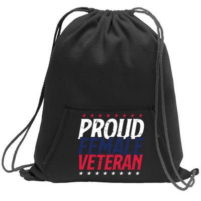 Proud Female Veteran Sweatshirt Cinch Pack Bag