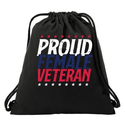 Proud Female Veteran Drawstring Bag