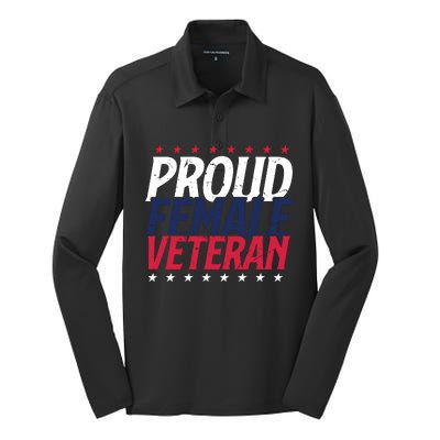 Proud Female Veteran Silk Touch Performance Long Sleeve Polo