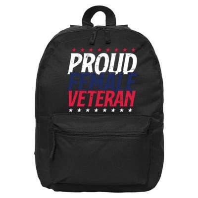 Proud Female Veteran 16 in Basic Backpack