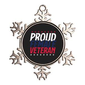 Proud Female Veteran Metallic Star Ornament