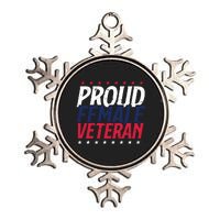 Proud Female Veteran Metallic Star Ornament