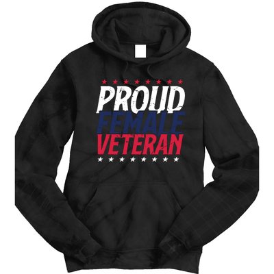 Proud Female Veteran Tie Dye Hoodie