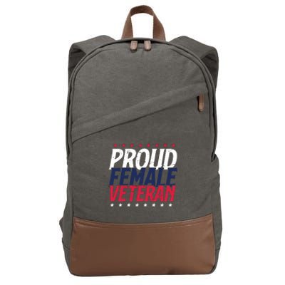 Proud Female Veteran Cotton Canvas Backpack