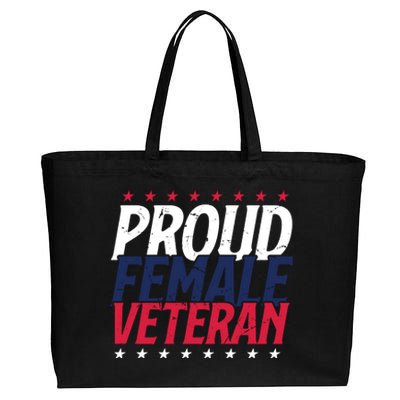 Proud Female Veteran Cotton Canvas Jumbo Tote