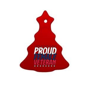 Proud Female Veteran Ceramic Tree Ornament