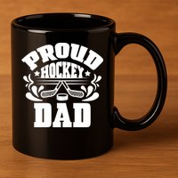 Proud Hockey Dad 11oz C Handle Ceramic Mug