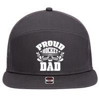Proud Hockey Dad 7 Panel Mesh Trucker Snapback Hat