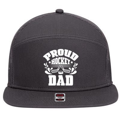 Proud Hockey Dad 7 Panel Mesh Trucker Snapback Hat