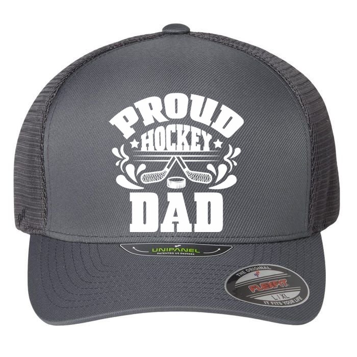 Proud Hockey Dad Flexfit Unipanel Trucker Cap