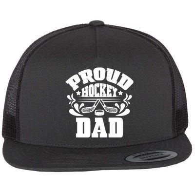 Proud Hockey Dad Flat Bill Trucker Hat