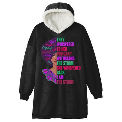 Proud Inspiring Black Woman I Am The Storm Hooded Wearable Blanket