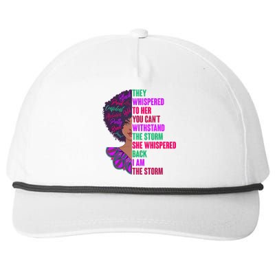 Proud Inspiring Black Woman I Am The Storm Snapback Five-Panel Rope Hat