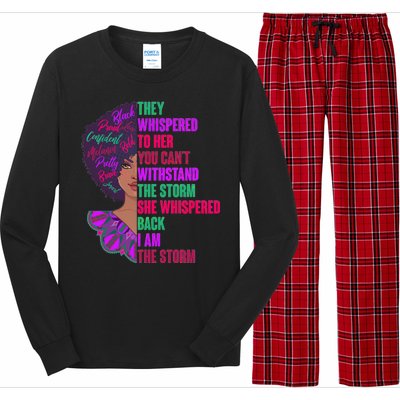 Proud Inspiring Black Woman I Am The Storm Long Sleeve Pajama Set