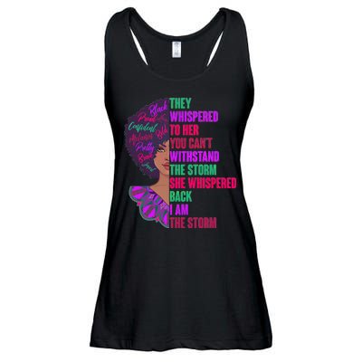 Proud Inspiring Black Woman I Am The Storm Ladies Essential Flowy Tank