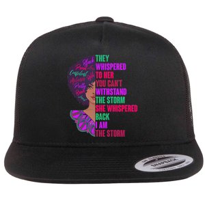 Proud Inspiring Black Woman I Am The Storm Flat Bill Trucker Hat