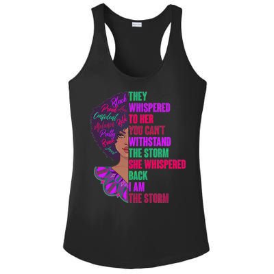 Proud Inspiring Black Woman I Am The Storm Ladies PosiCharge Competitor Racerback Tank