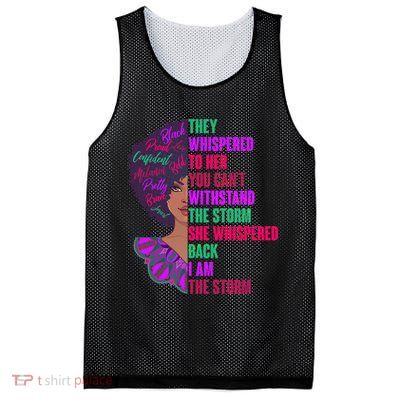 Proud Inspiring Black Woman I Am The Storm Mesh Reversible Basketball Jersey Tank