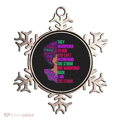 Proud Inspiring Black Woman I Am The Storm Metallic Star Ornament