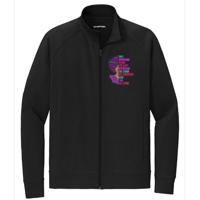 Proud Inspiring Black Woman I Am The Storm Stretch Full-Zip Cadet Jacket