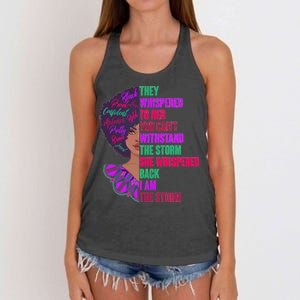 Proud Inspiring Black Woman I Am The Storm Women's Knotted Racerback Tank