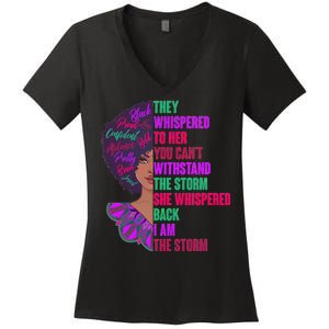 Proud Inspiring Black Woman I Am The Storm Women's V-Neck T-Shirt