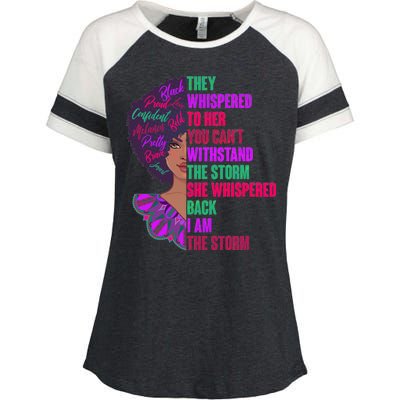 Proud Inspiring Black Woman I Am The Storm Enza Ladies Jersey Colorblock Tee