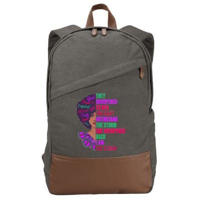 Proud Inspiring Black Woman I Am The Storm Cotton Canvas Backpack