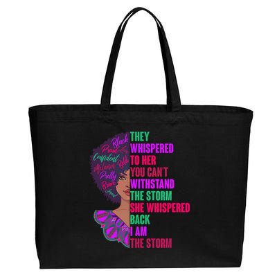 Proud Inspiring Black Woman I Am The Storm Cotton Canvas Jumbo Tote