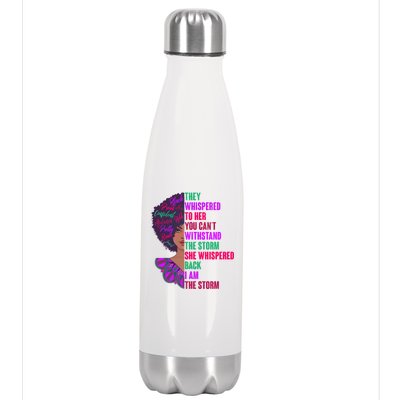 Proud Inspiring Black Woman I Am The Storm Stainless Steel Insulated Water Bottle