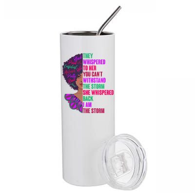 Proud Inspiring Black Woman I Am The Storm Stainless Steel Tumbler