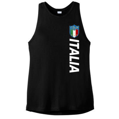 Proud Italian Italia Soccer Jersey Champs Ladies PosiCharge Tri-Blend Wicking Tank