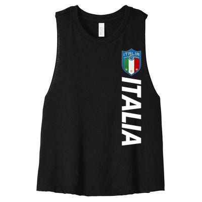 Proud Italian Italia Soccer Jersey Champs Women's Racerback Cropped Tank