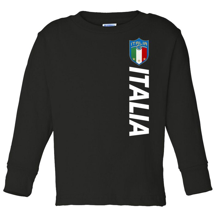 Proud Italian Italia Soccer Jersey Champs Toddler Long Sleeve Shirt