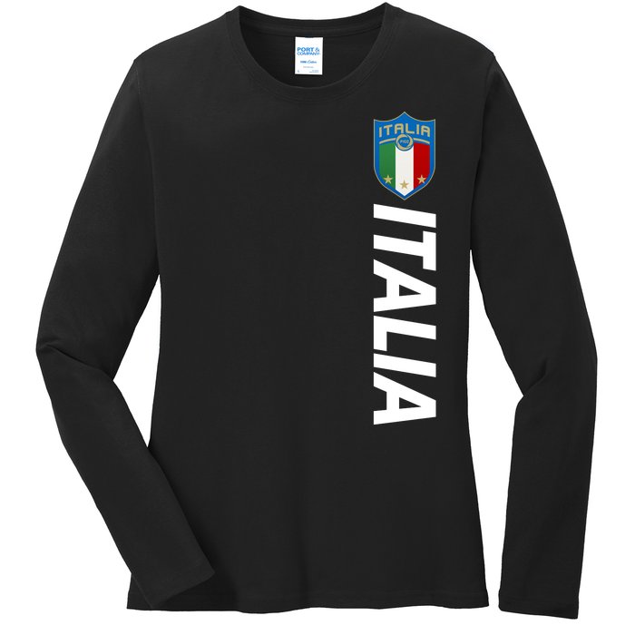 Proud Italian Italia Soccer Jersey Champs Ladies Long Sleeve Shirt