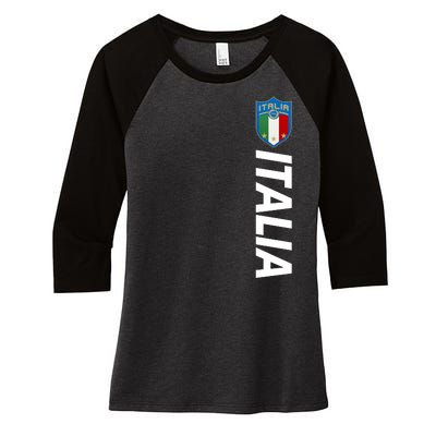 Proud Italian Italia Soccer Jersey Champs Women's Tri-Blend 3/4-Sleeve Raglan Shirt