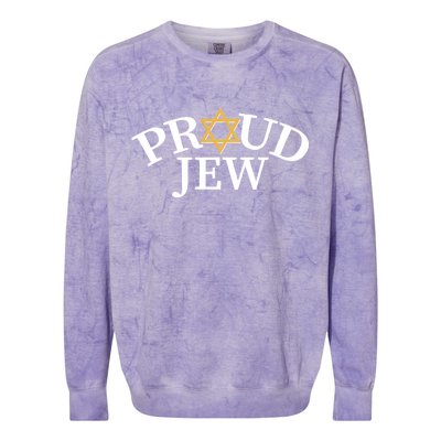 Proud Jew Jewish Star Logo Colorblast Crewneck Sweatshirt