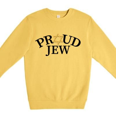 Proud Jew Jewish Star Logo Premium Crewneck Sweatshirt